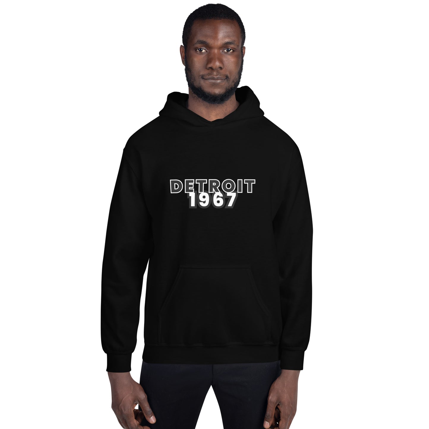 RRR Detroit Unisex Hoodie BLACK/RED