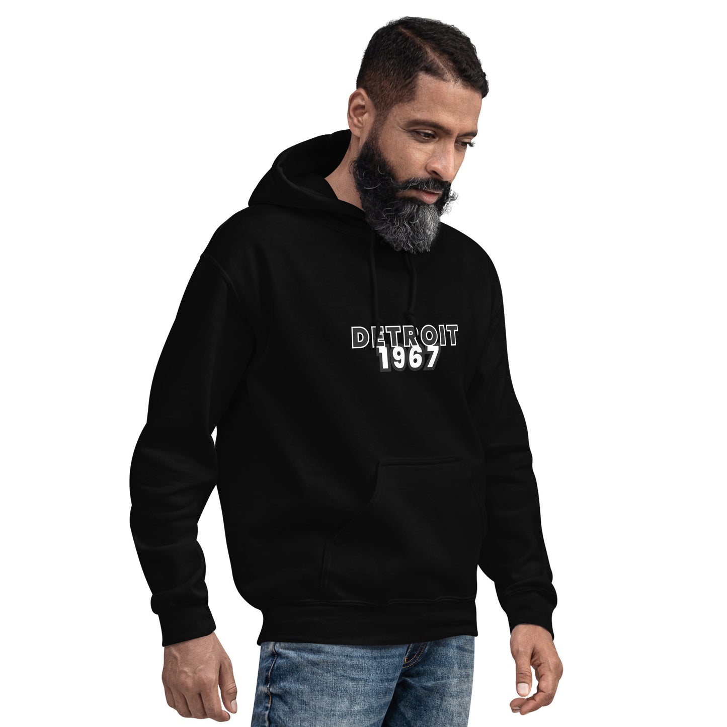 RRR Detroit Unisex Hoodie BLACK/RED