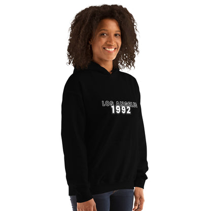 RRR Los Angeles Unisex Hoodie BLACK/RED