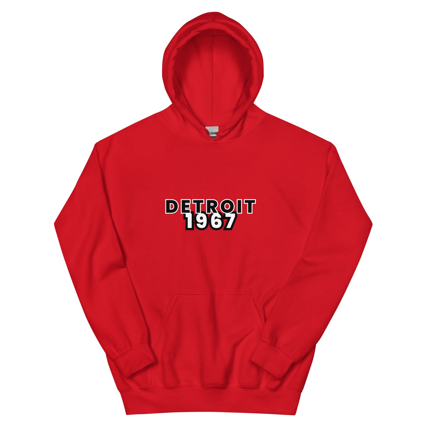 RRR Detroit Unisex Hoodie BLACK/RED